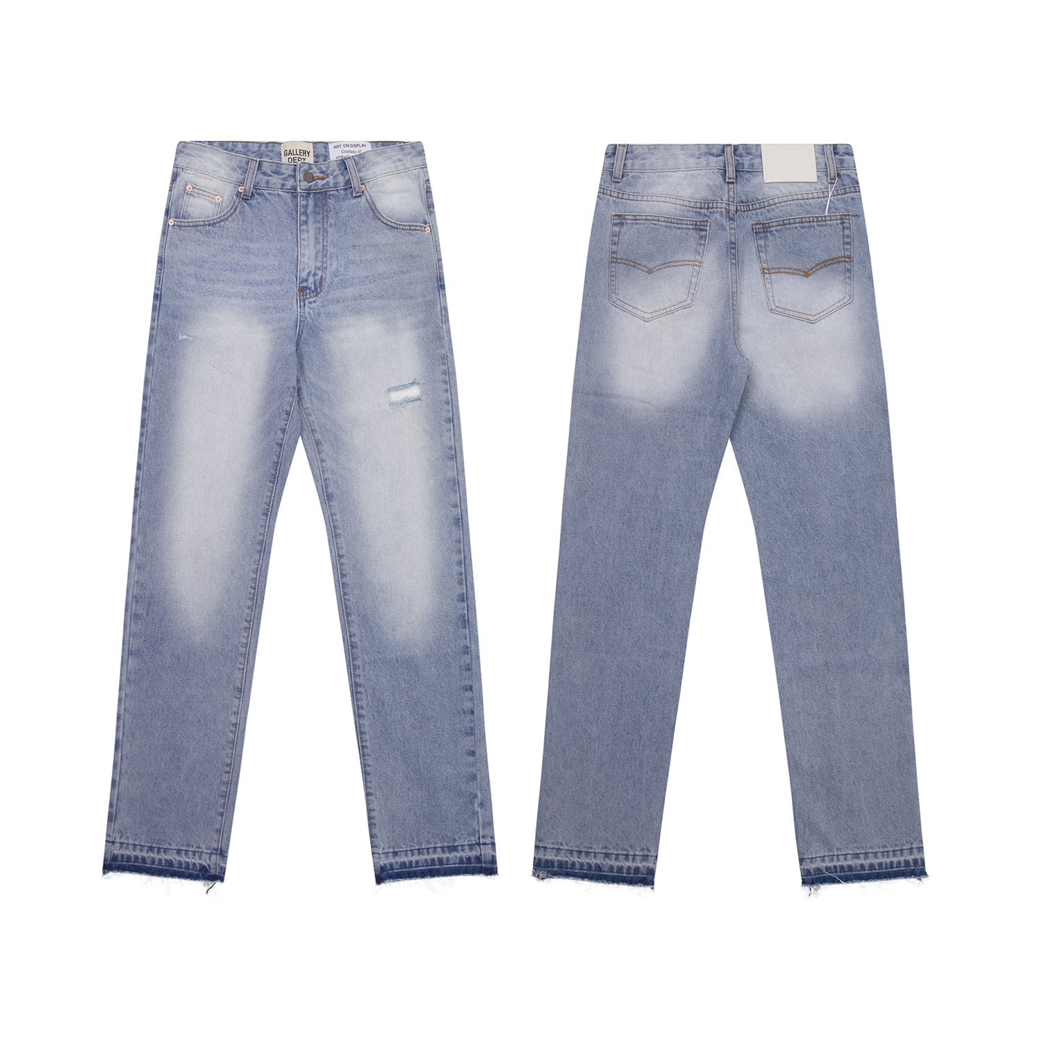High version Gallery Depot new basic washed micro flared blue patchwork jeans versatile pants