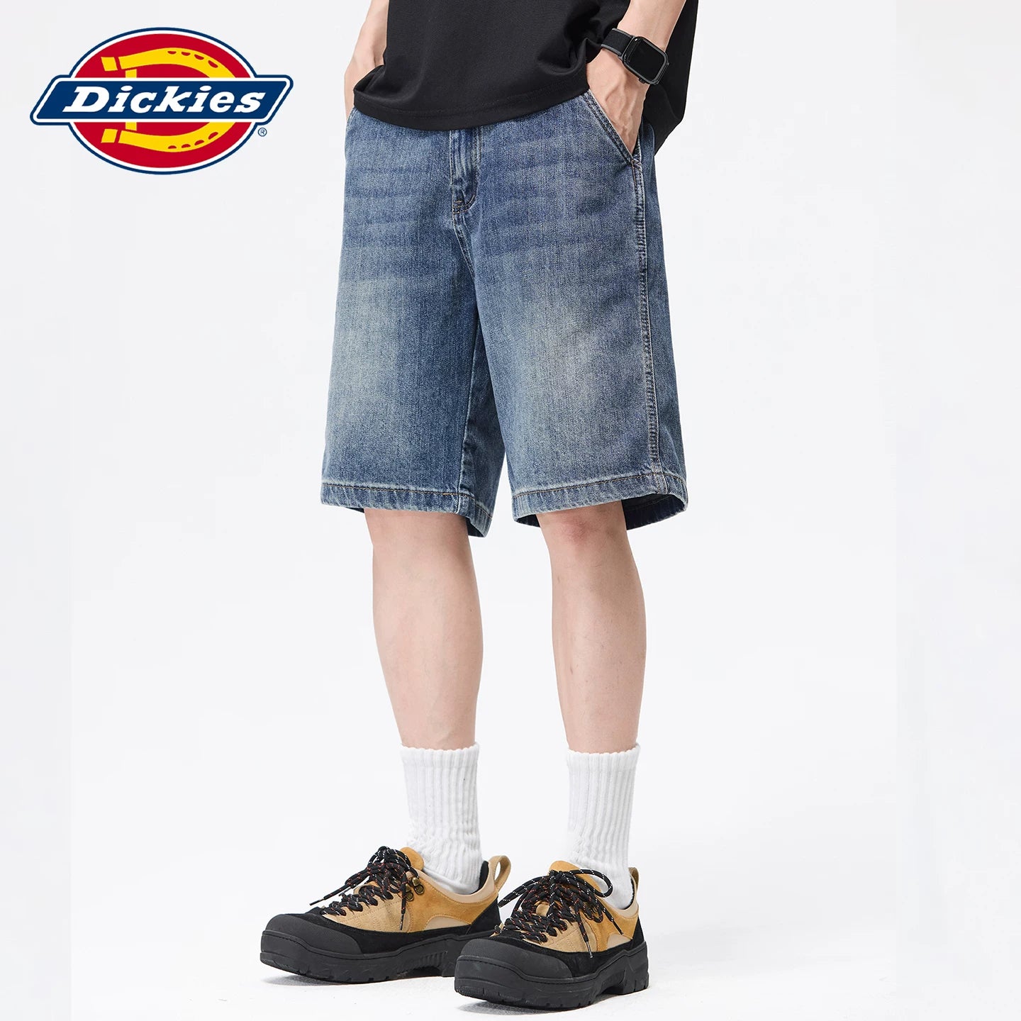 Dickies Emperor Cool Suitable American Retro Cowboy Shorts for Men in Summer, Loose Water Washed Thin Straight Leg Pants Y