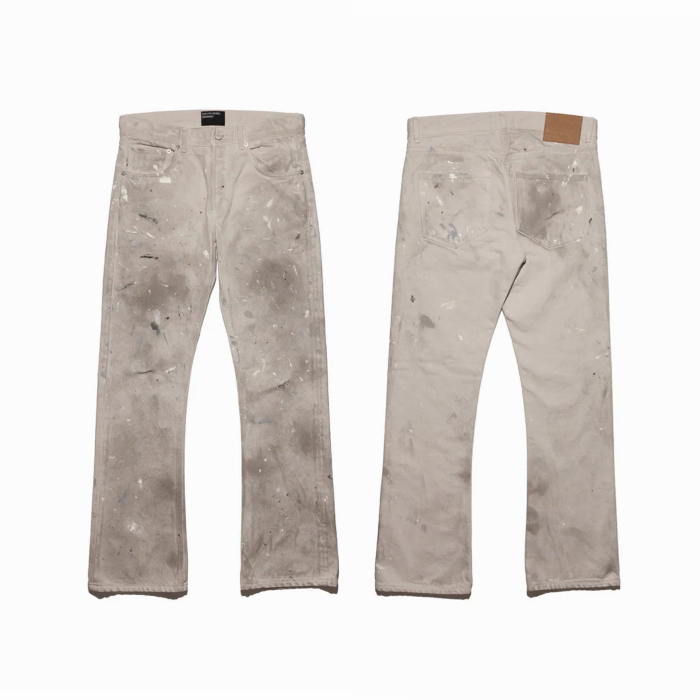 EnfantsRiches Deporimes new washed, knife cut, damaged, burned, slightly flared, worn, dirty jeans