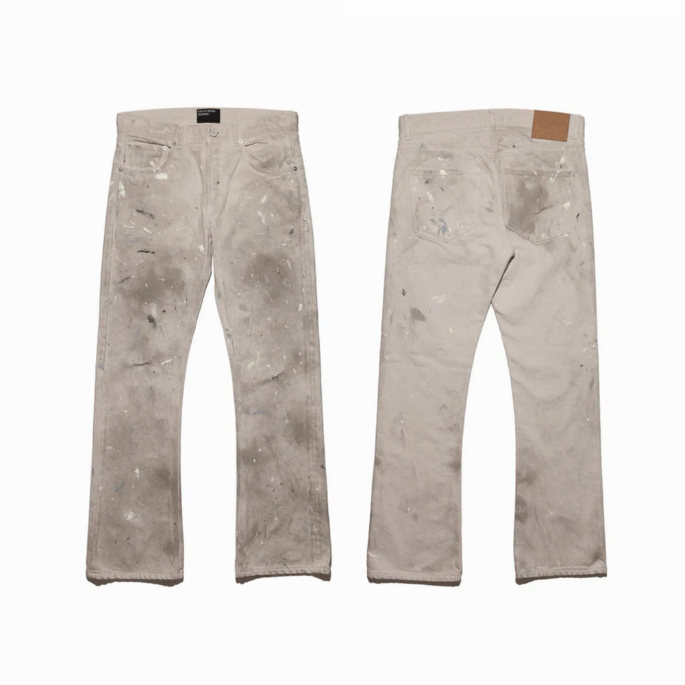 EnfantsRiches Deporimes new washed, knife cut, damaged, burned, slightly flared, worn, dirty jeans