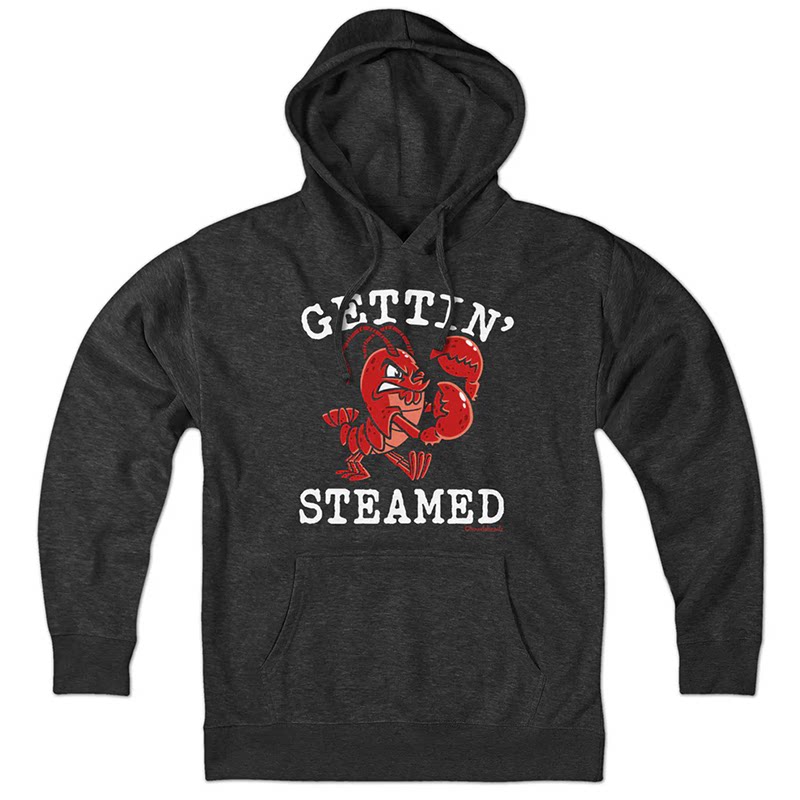 Lobster shark ocean pattern direct spray print American casual men's and women's BF loose oversized hooded sweatshirt autumn