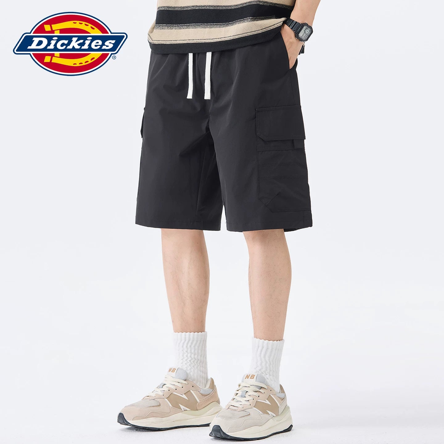 Dickies Cool American High Street workwear straight shorts men's summer drawstring thin sports five quarter pants Y