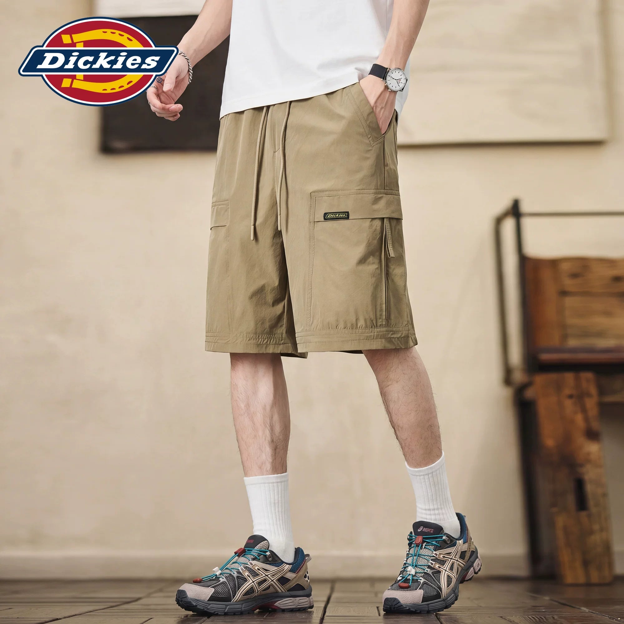 Dickies Emperor Cool Suitable Summer Casual Shorts Men's American Loose Solid Color Straight Black Work Clothes Pentagram Pants M