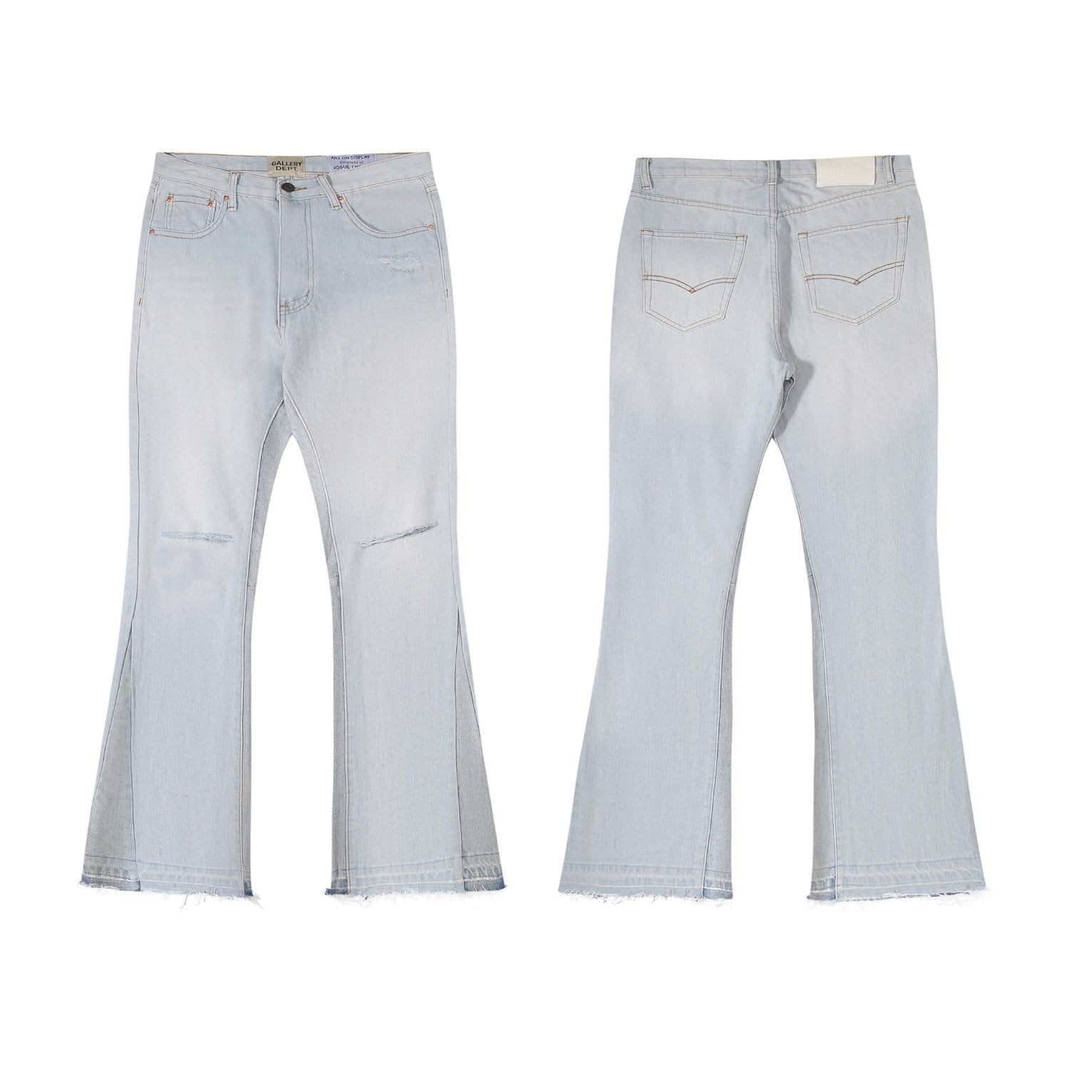 High version Gallery Depot new basic washed micro flared blue patchwork jeans versatile pants