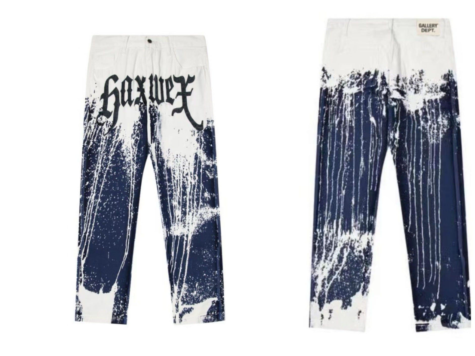 GALLERYDEPT European and American high street Vibe style splashed ink graffiti sticker skin leopard print loose washed straight leg pants