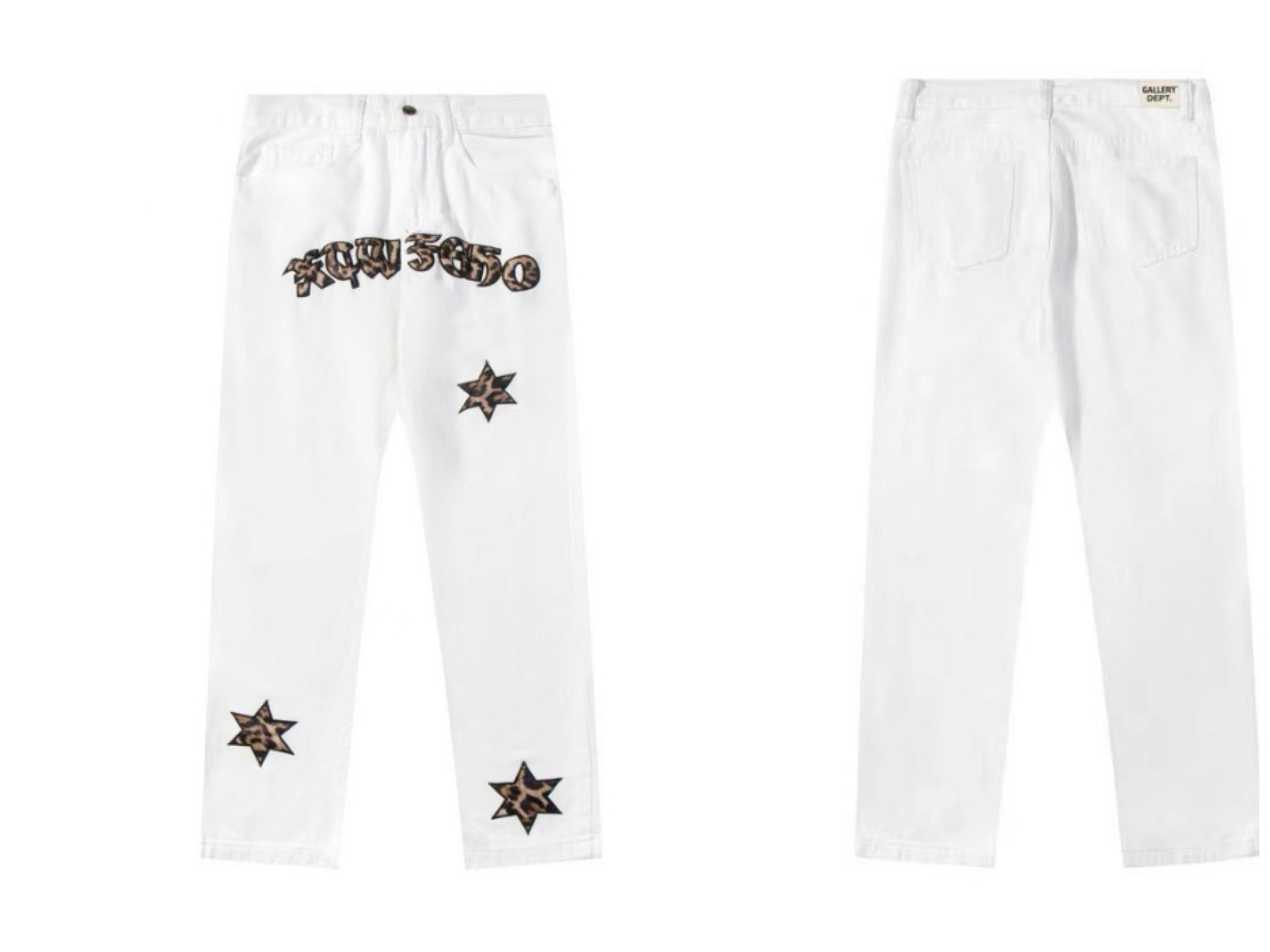 GALLERYDEPT European and American high street Vibe style splashed ink graffiti sticker skin leopard print loose washed straight leg pants