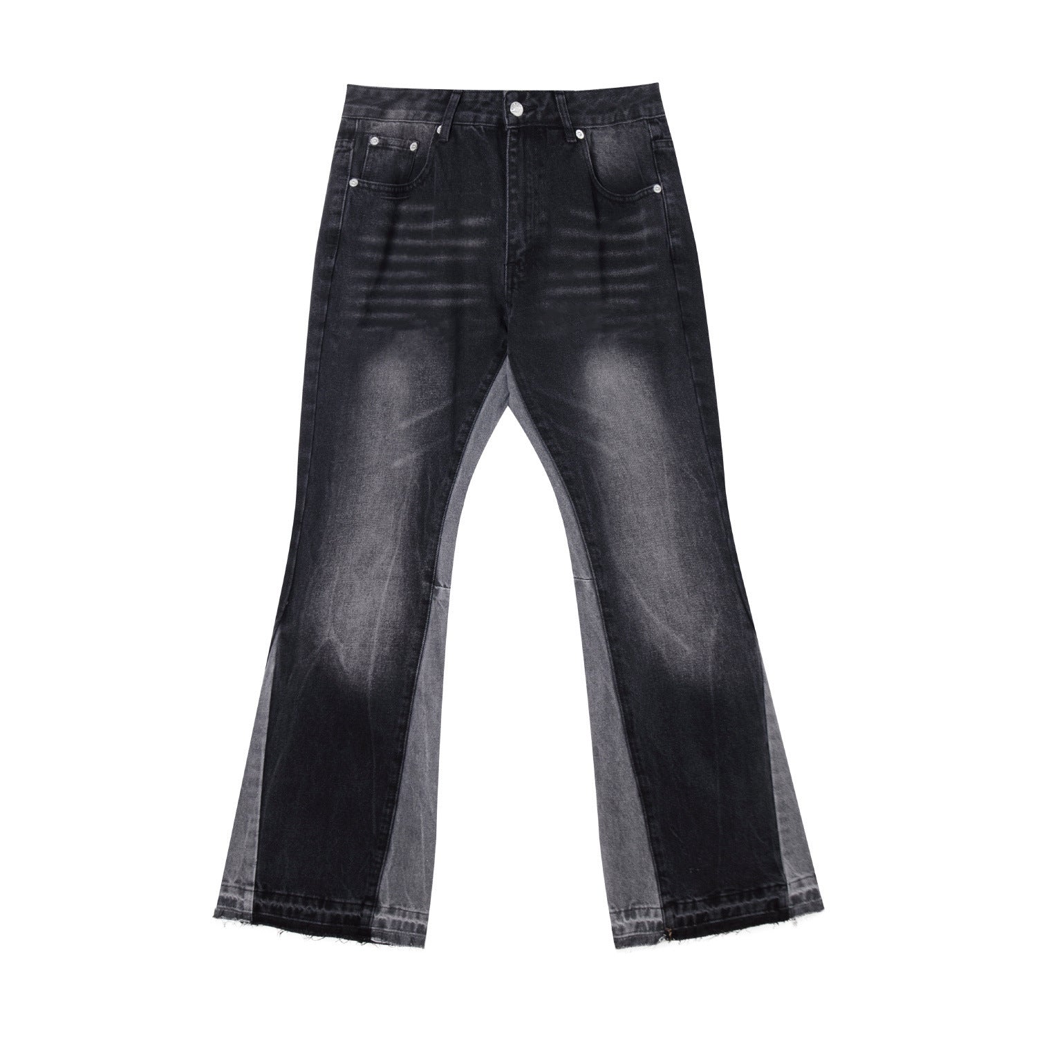 Gallery Depot's new basic versatile washed patchwork micro flared jeans, American retro casual pants