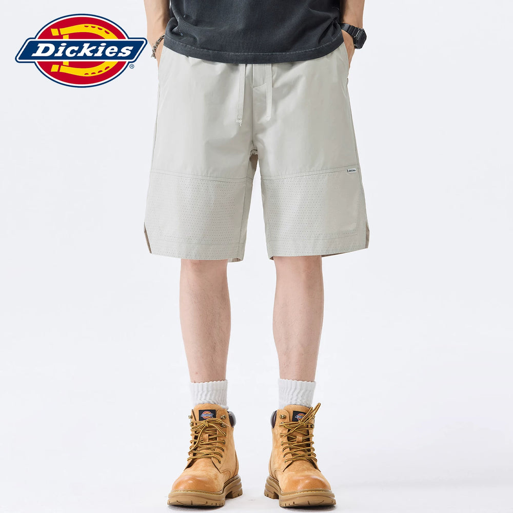 Dickies Cool Suitable Drawstring Design Casual Shorts for Men Summer Loose Thin Straight Leg Trendy Brand Pentagram Pants Y