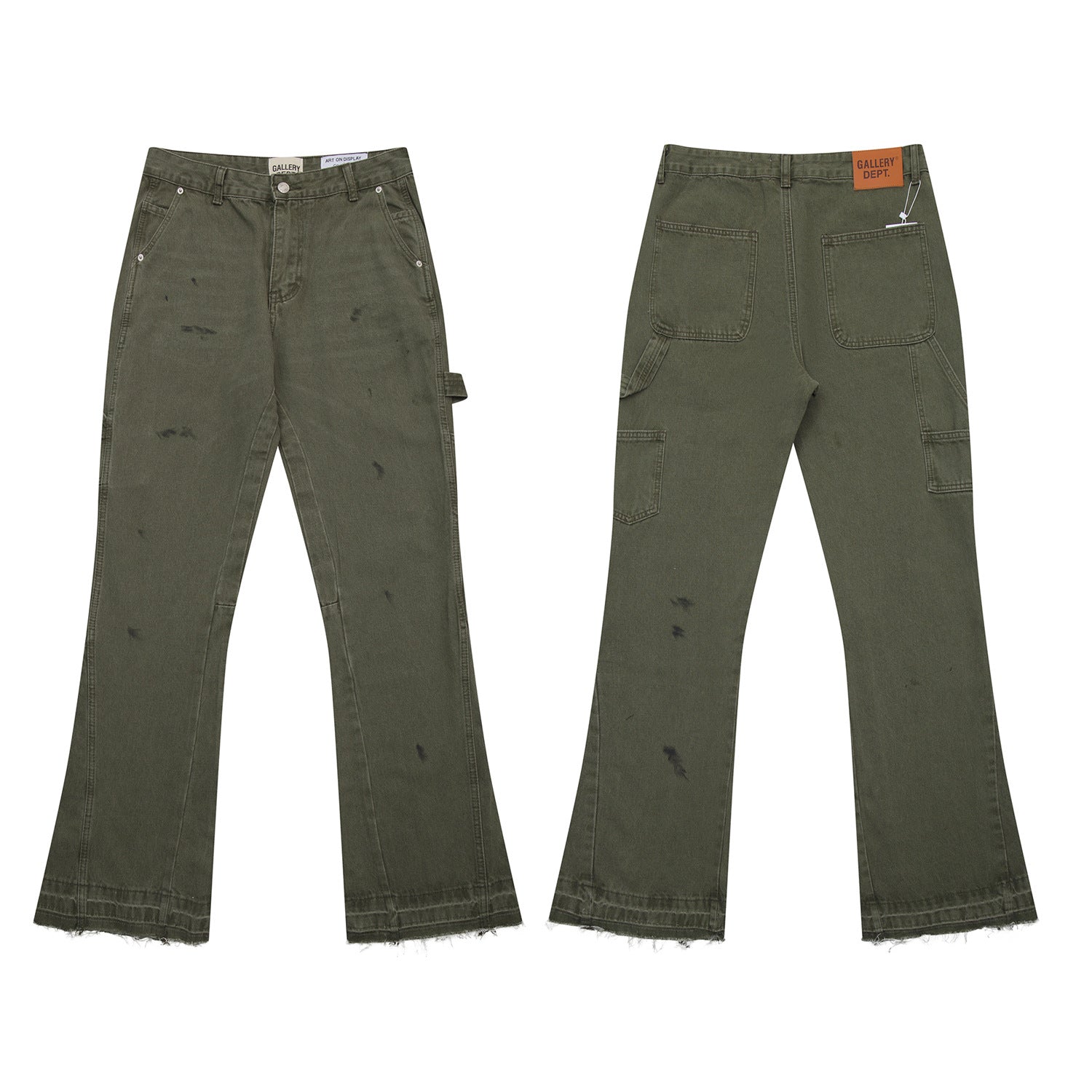 High version Gallery Depot new basic washed micro flared blue patchwork jeans versatile pants