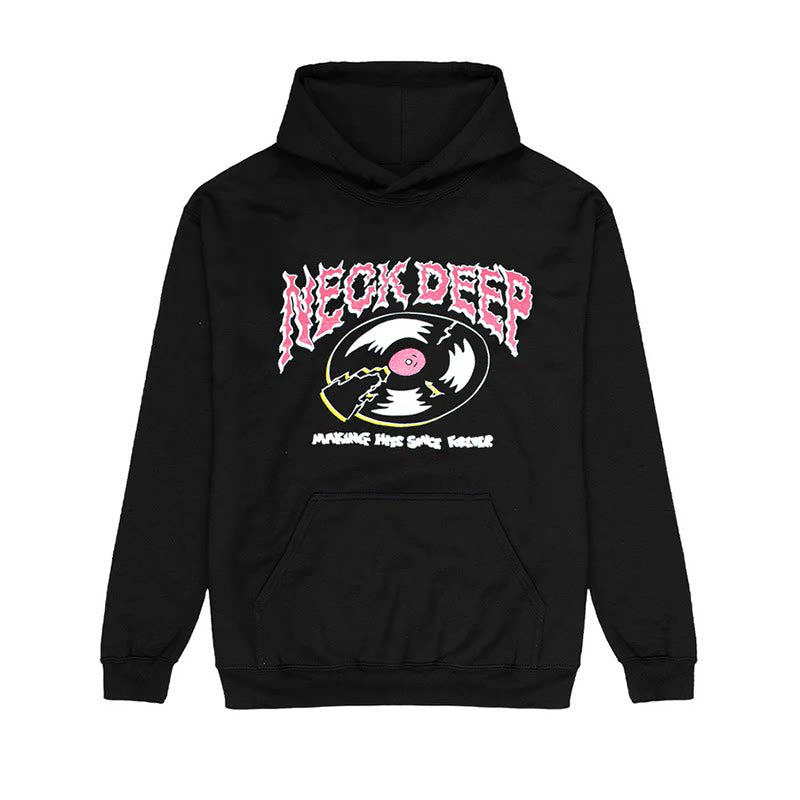 2025年Neck Deep深陷其中朋克摇滚乐队美式潮牌复古连帽套头卫衣