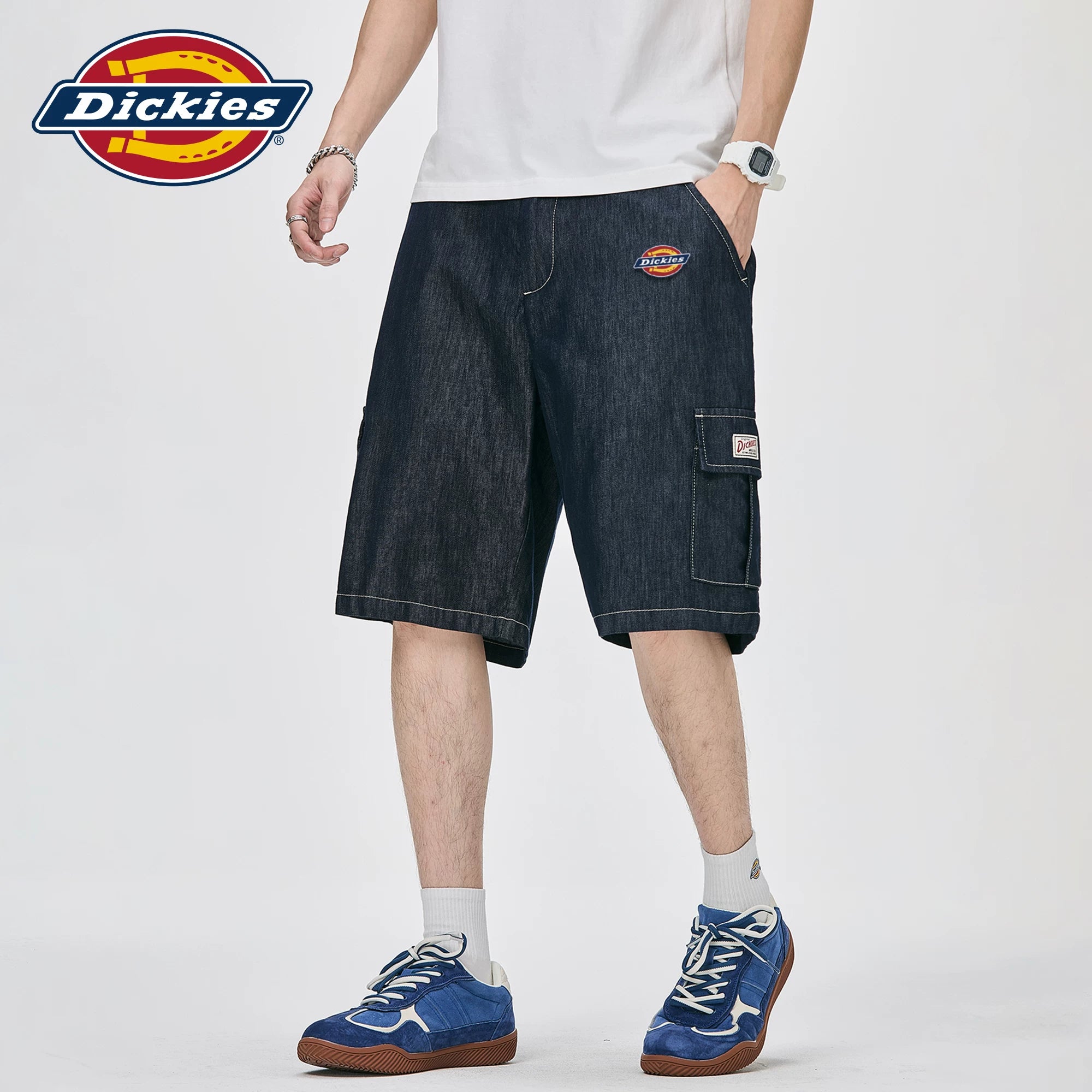 Diesel Dickies work clothes denim shorts men's summer ice silk American retro five quarter pants M