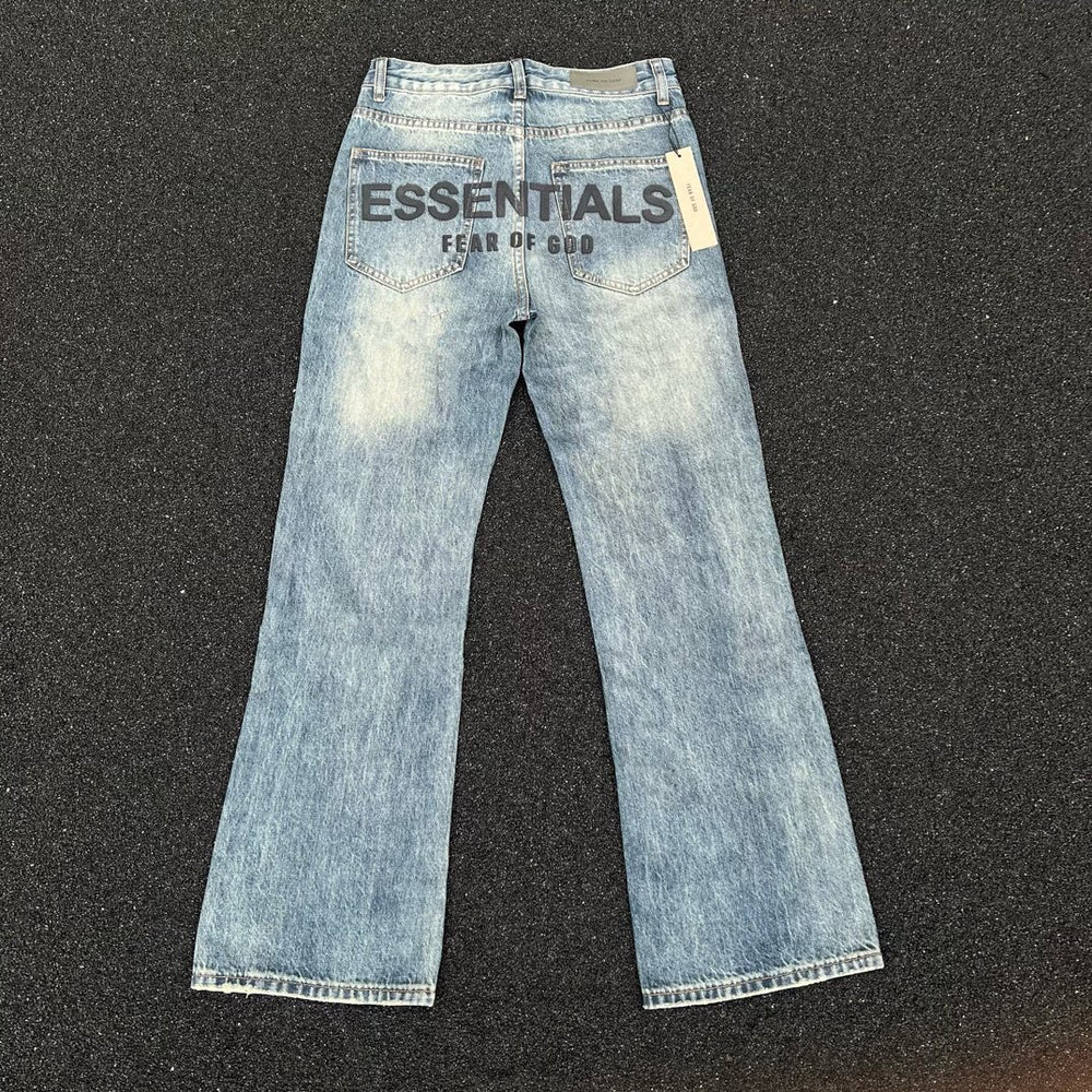 High version FEAROFGOD double line blue heavy-duty washed denim jeans for high street couples, men's and women's jeans
