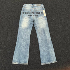 High version FEAROFGOD double line blue heavy-duty washed denim jeans for high street couples, men's and women's jeans
