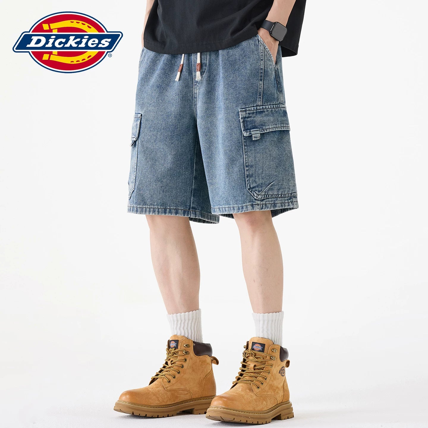 Dickies Cool Multi Pocket workwear Cowboy Shorts Men's Summer Drawstring Thin Straight Leg Pants Y