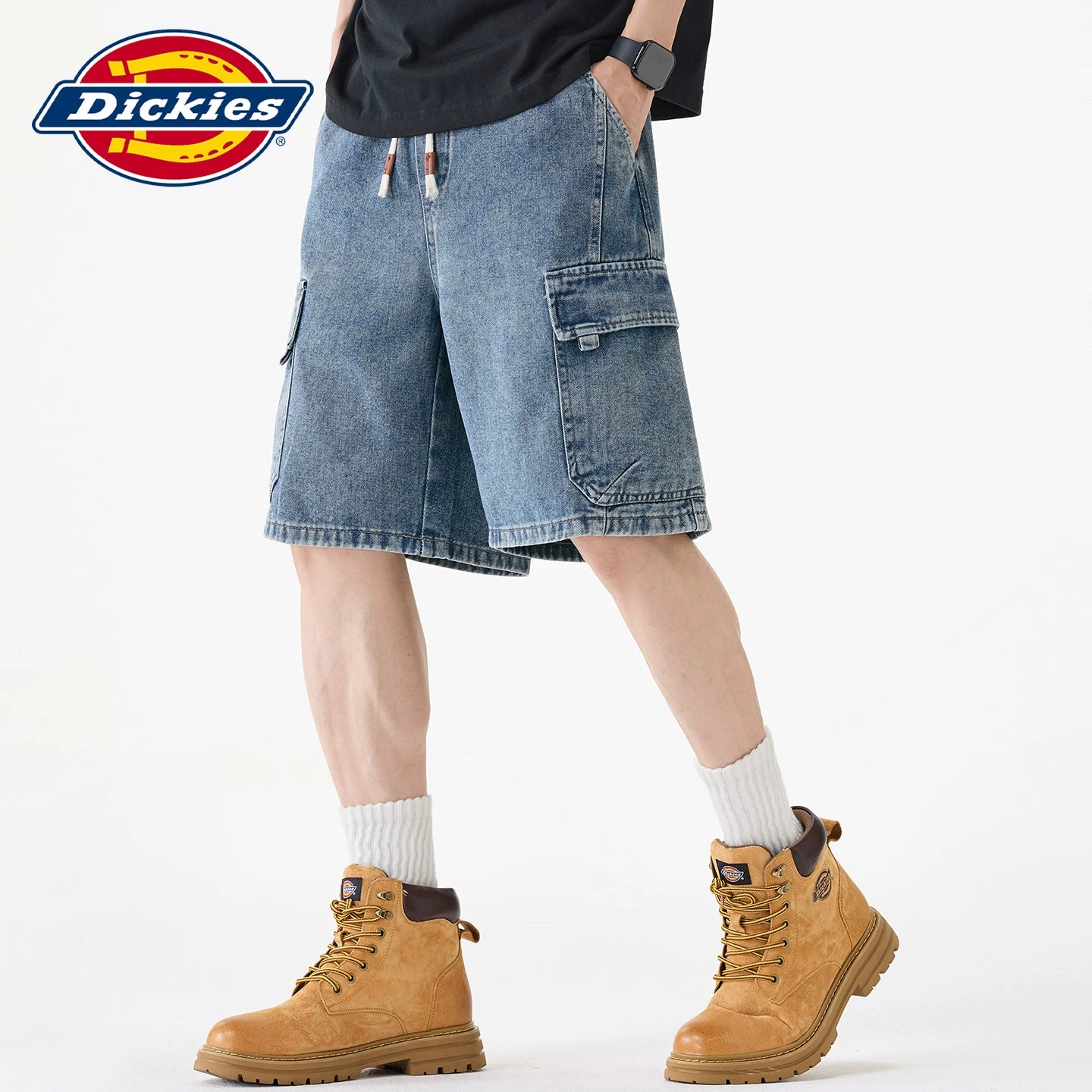 Dickies Cool Multi Pocket workwear Cowboy Shorts Men's Summer Drawstring Thin Straight Leg Pants Y
