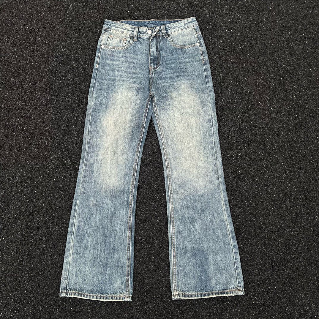 High version FEAROFGOD double line blue heavy-duty washed denim jeans for high street couples, men's and women's jeans