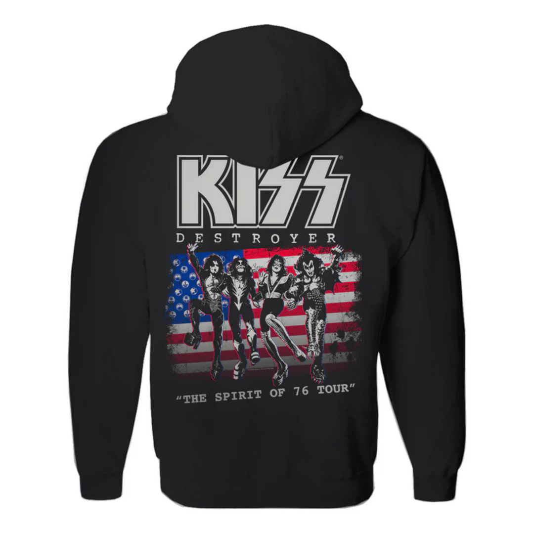 25 Year New Kiss Heavy Metal Band American Retro Trendy Brand Back Picture Cotton Heavy Duty Warm Hoodie