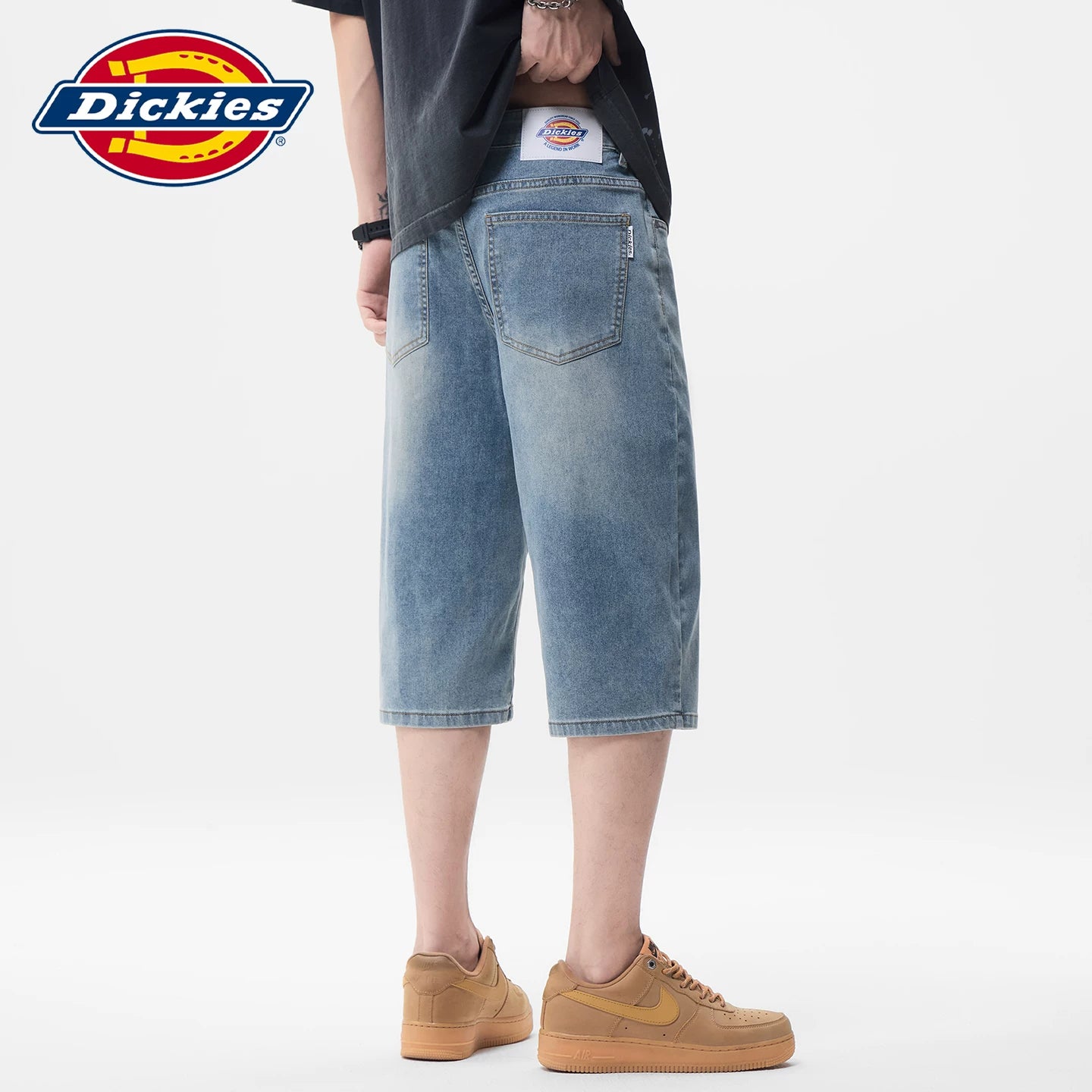 Diesel Dickies Thin Wash denim shorts for men's summer straight leg cropped pants Y