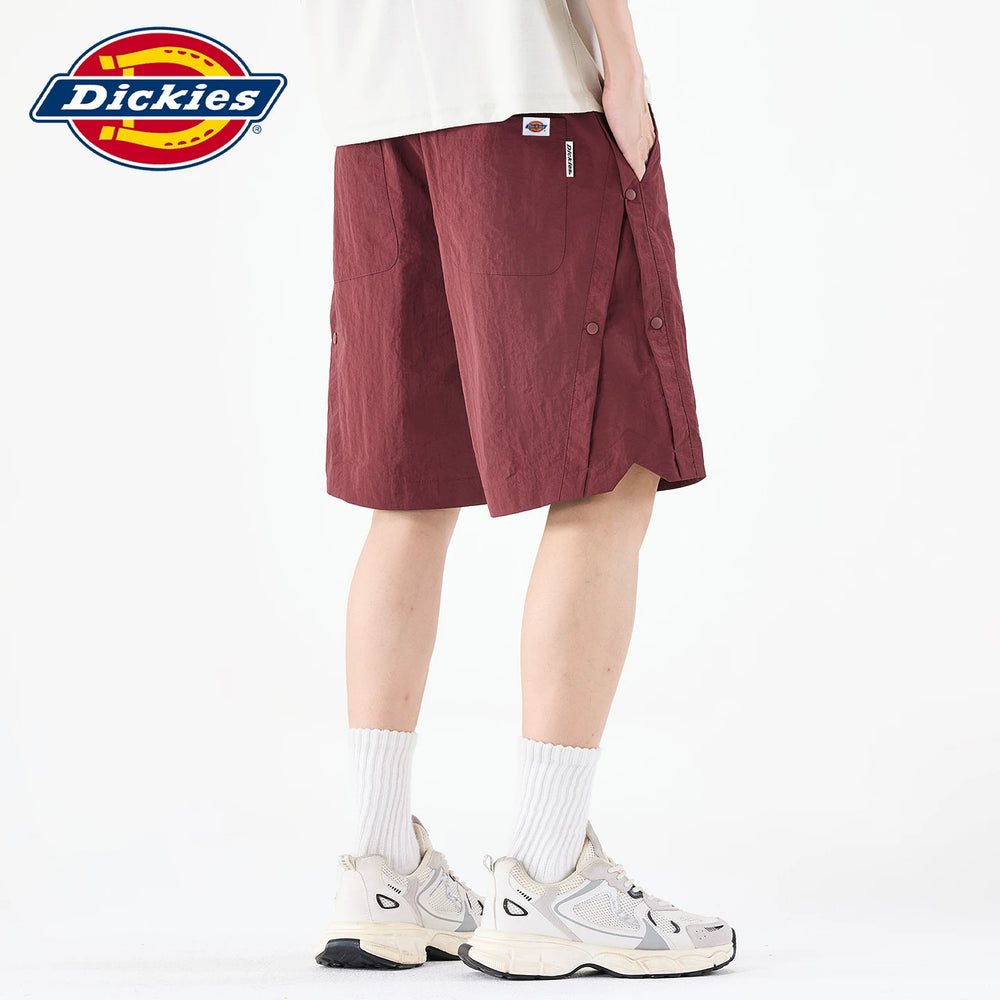 Dickies Emperor Cool Summer Wine Red Wide Leg Casual Shorts for Men, Thin, Loose, Straight Leg, Five Cent Shorts Y