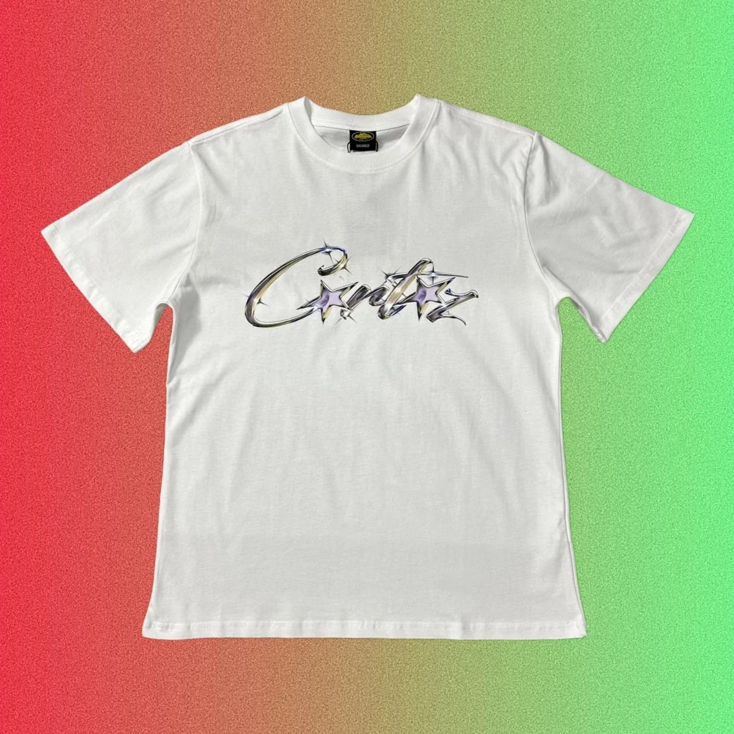 Corteiz Blue Script Logo Graphic Black T-Shirt