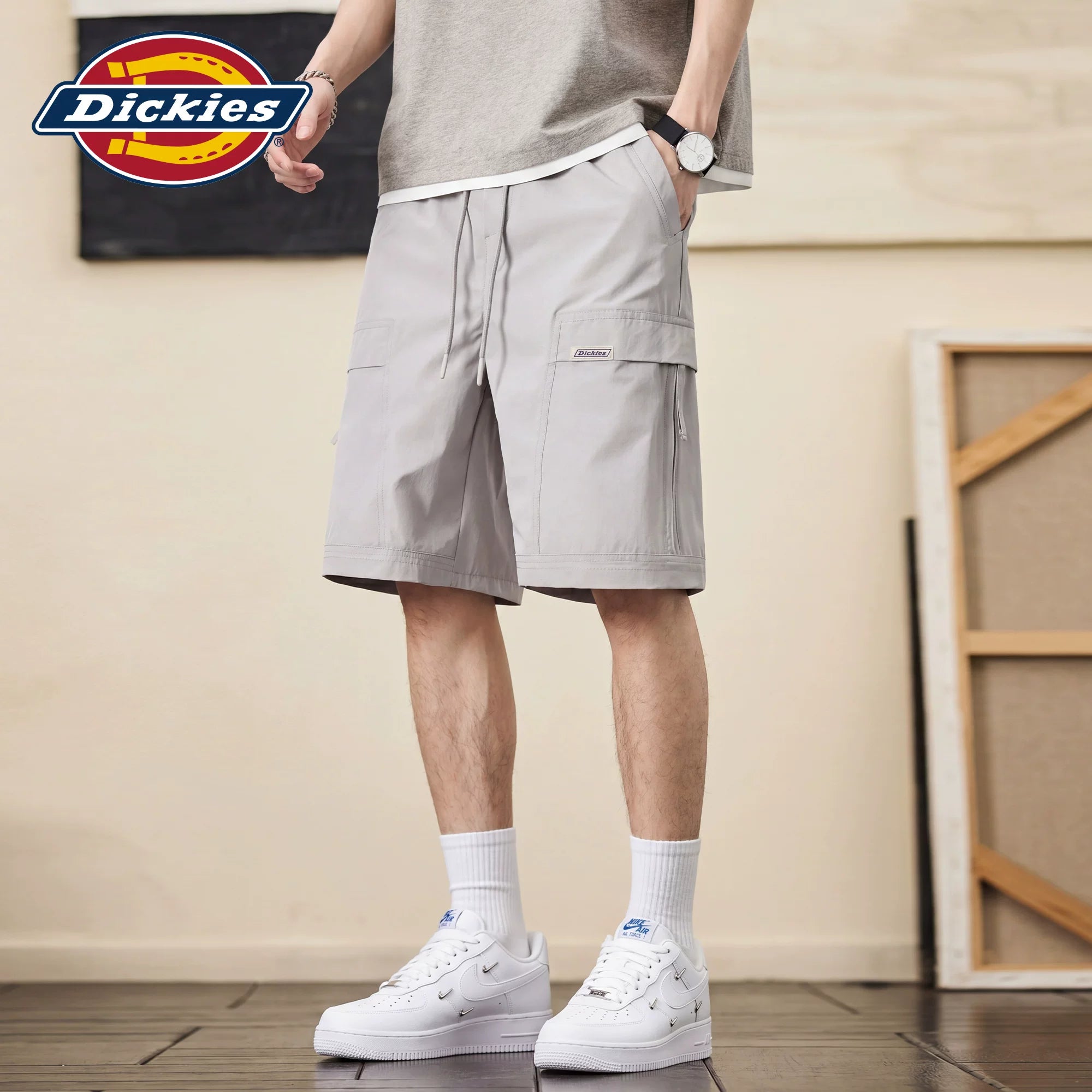 Dickies Emperor Cool Suitable Summer Casual Shorts Men's American Loose Solid Color Straight Black Work Clothes Pentagram Pants M