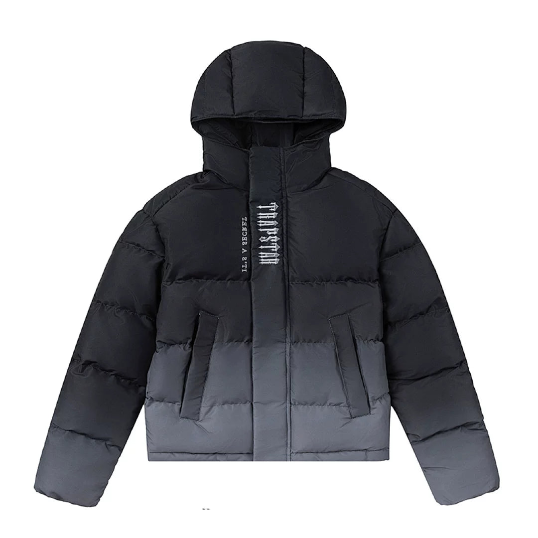 Trapstar Ombre Fade Puffer Jacket - Black/Grey