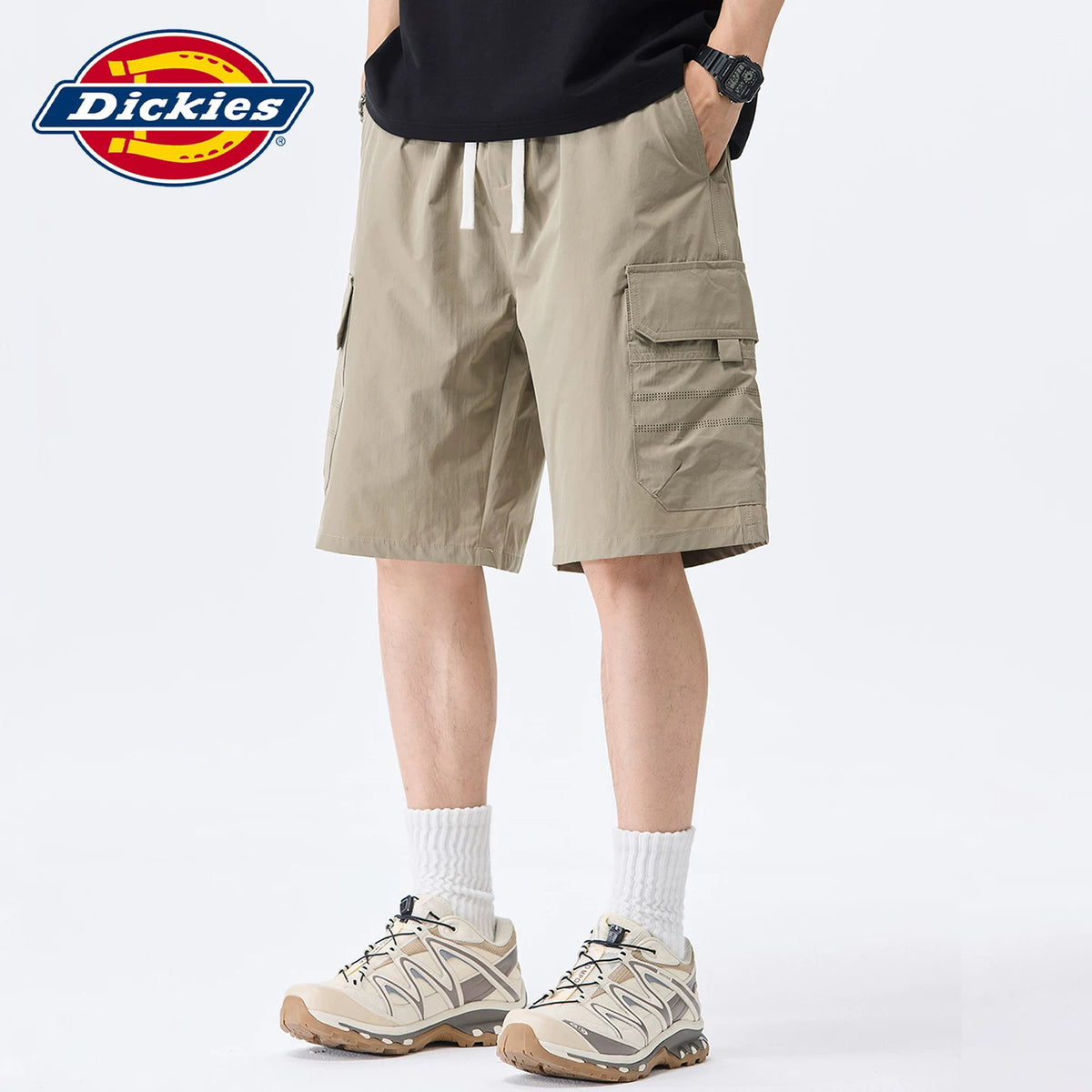 Dickies Cool American High Street workwear straight shorts men's summer drawstring thin sports five quarter pants Y