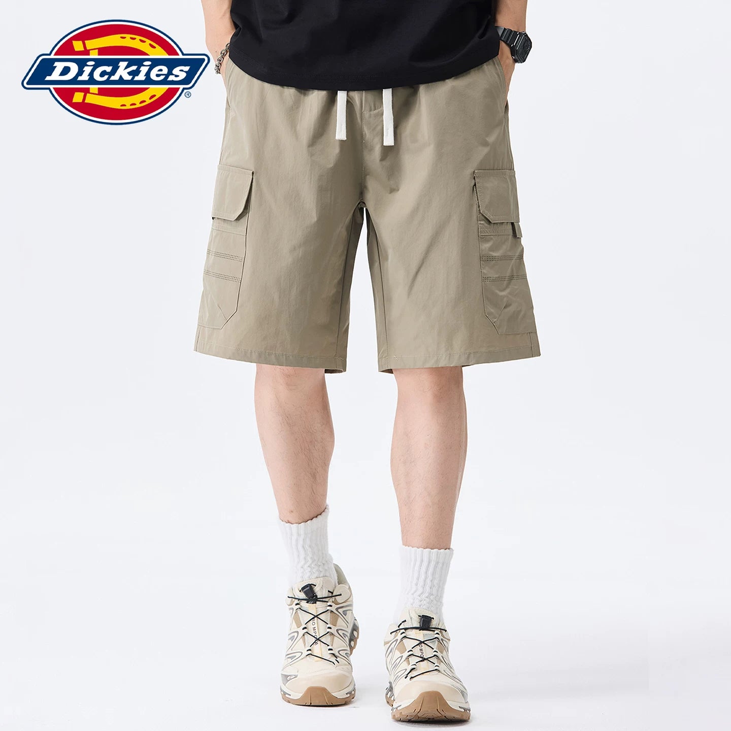 Dickies Cool American workwear straight shorts men's summer drawstring design sport thin five quarter pants Y
