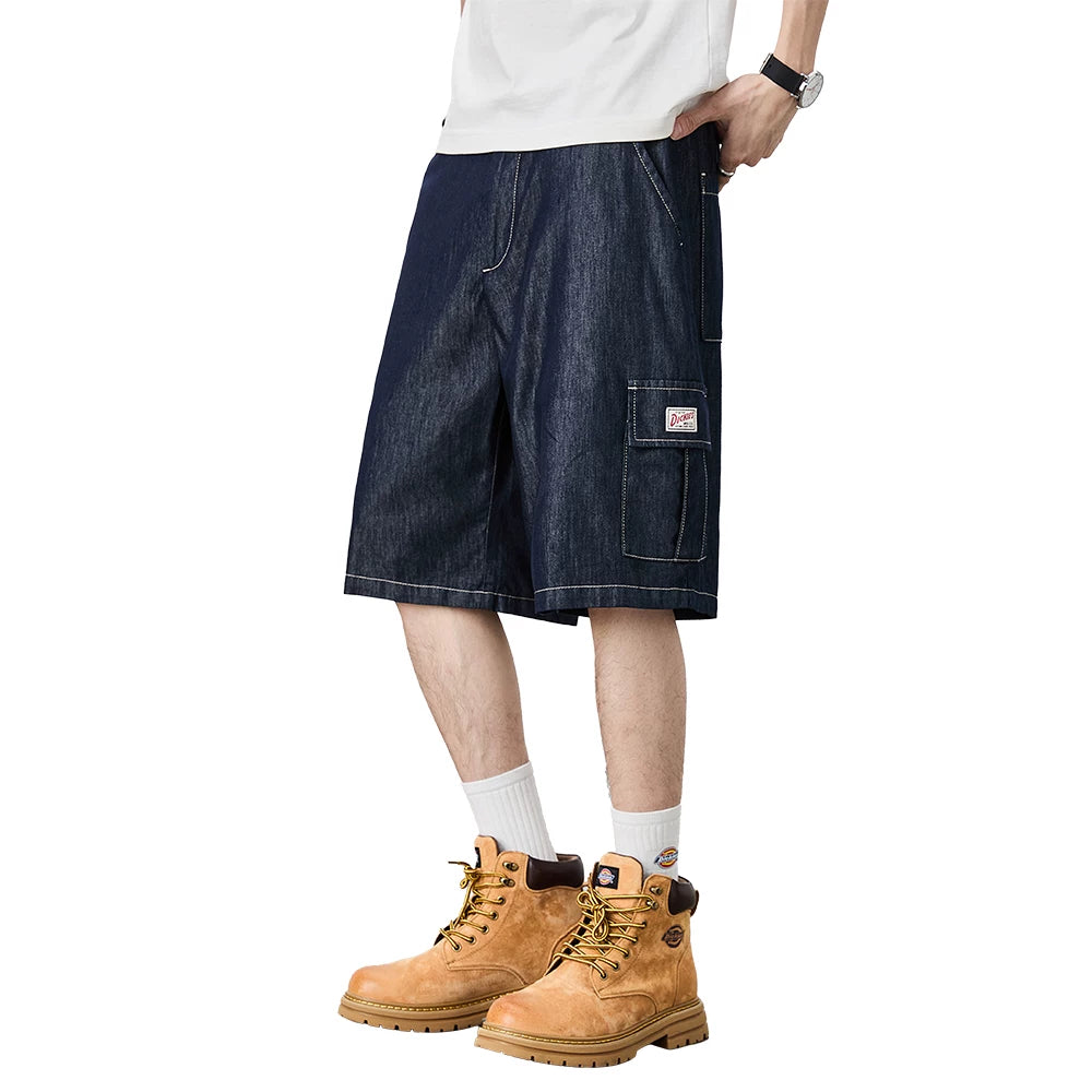 Dickies Emperor Cool Suitable Lyocell Denim Shorts Men's Summer Multi Pocket Casual Middle Pants Straight Leg Pants M