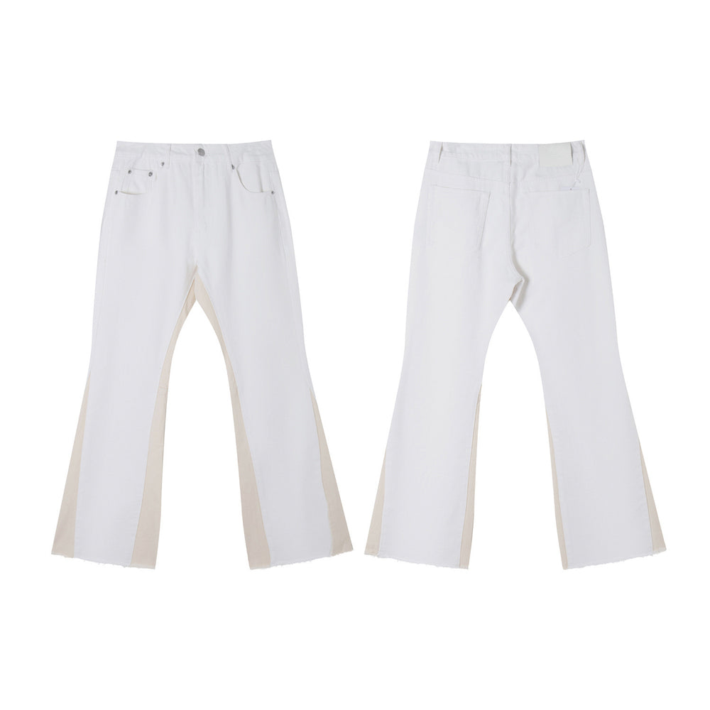 Gallery Depot's new basic style washed micro flared spliced jeans trendy brand men's and women's casual versatile pants