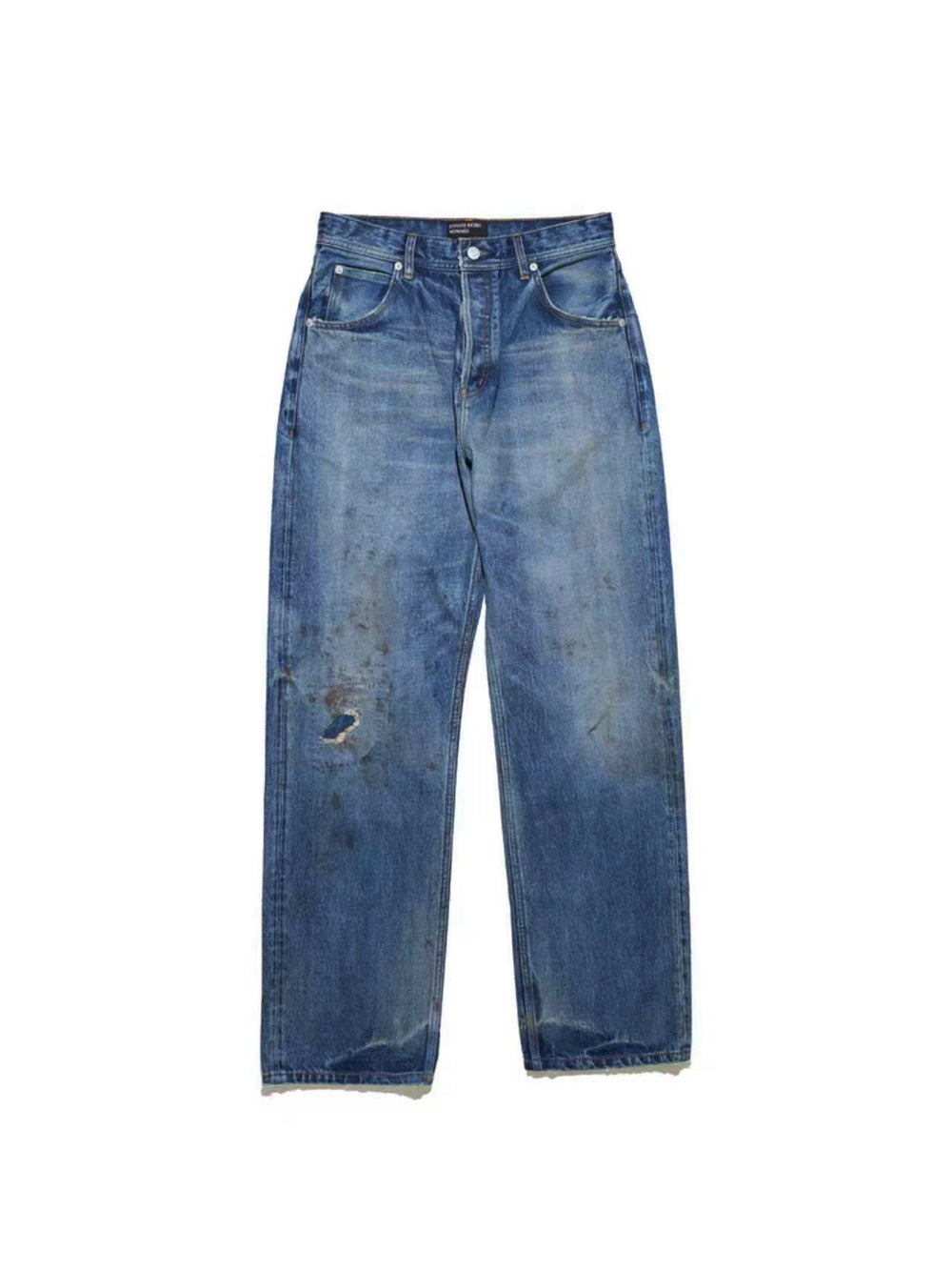 EnfantsRiches Deporimes new washed, knife cut, damaged, burned, slightly flared, worn, dirty jeans