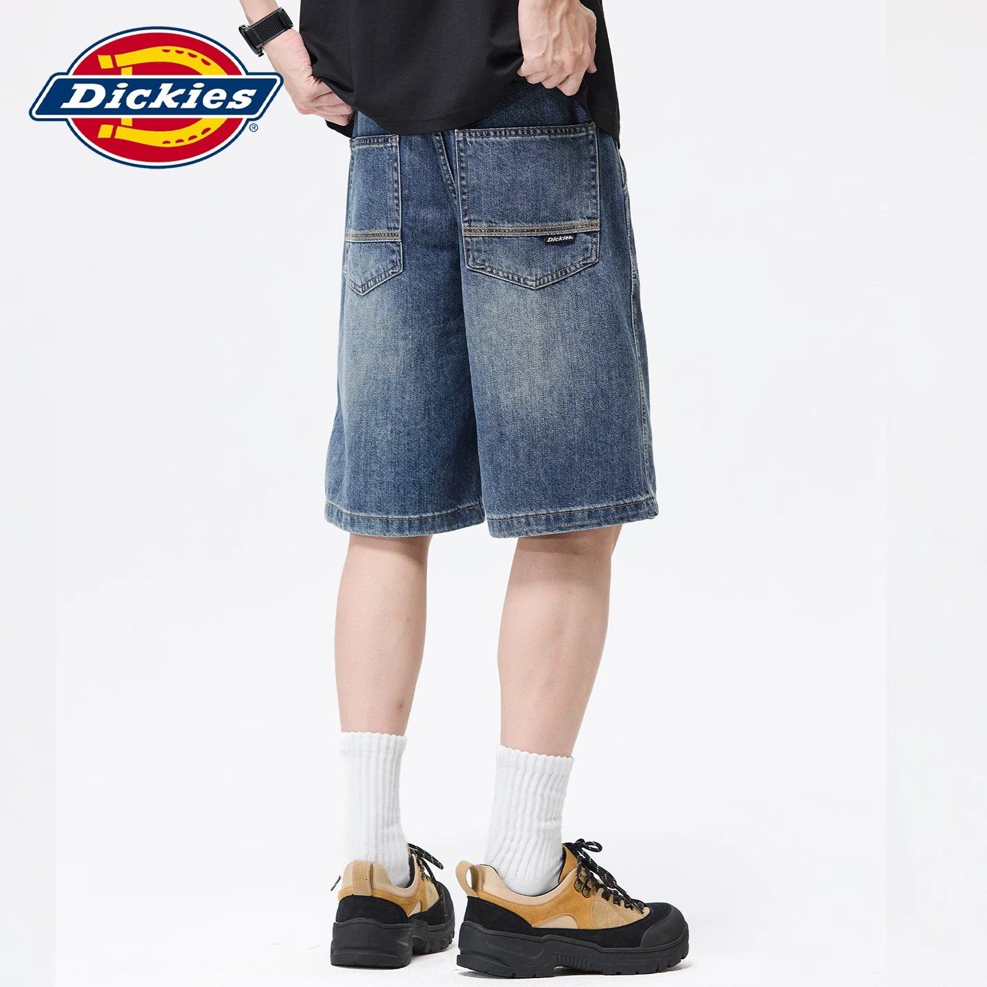 Dickies Emperor Cool Suitable American Retro Cowboy Shorts for Men in Summer, Loose Water Washed Thin Straight Leg Pants Y
