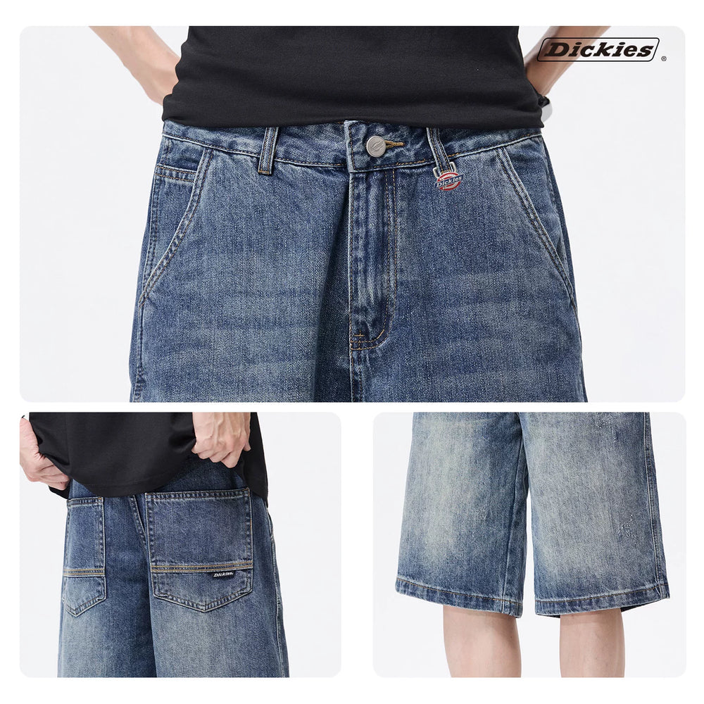Dickies Emperor Cool Suitable American Retro Cowboy Shorts for Men in Summer, Loose Water Washed Thin Straight Leg Pants Y