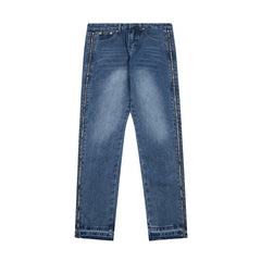 Correct version GALLERYDEPT American high street trendy washed old casual loose side zipper straight leg jeans