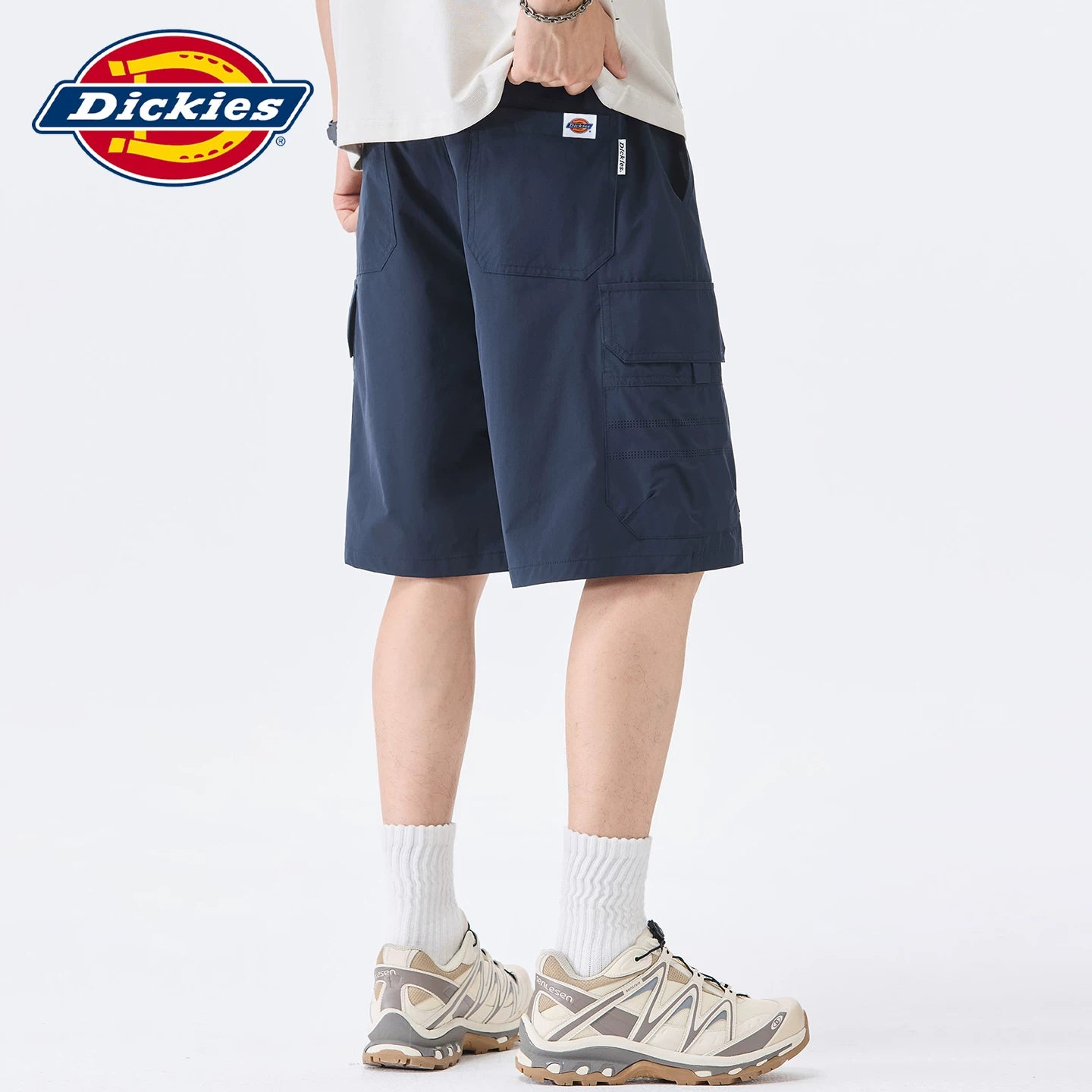 Dickies Cool American workwear straight shorts men's summer drawstring design sport thin five quarter pants Y