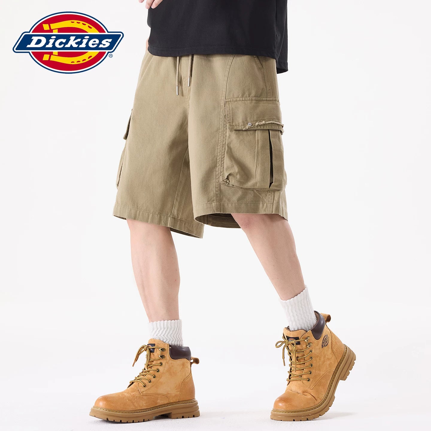 Dickies Cool Summer New Loose Straight Casual Shorts Men's Work Clothes Thin Drawstring Pentagram Pants Y