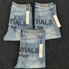High version FEAROFGOD double line blue heavy-duty washed denim jeans for high street couples, men's and women's jeans