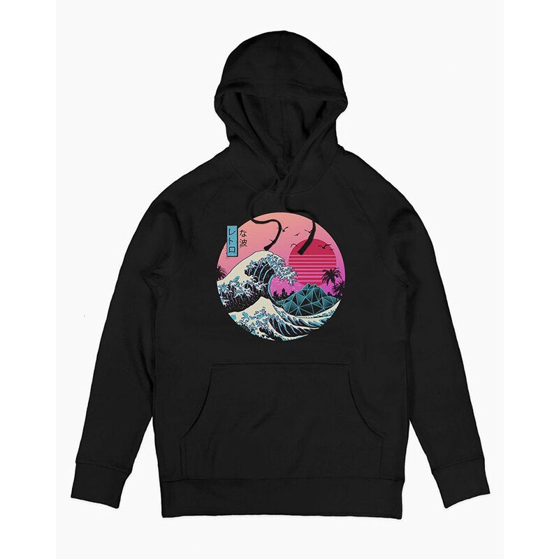 THE GREAT SUSHI WAVE寿司大浪潮 美式复古高街vintage连帽卫衣