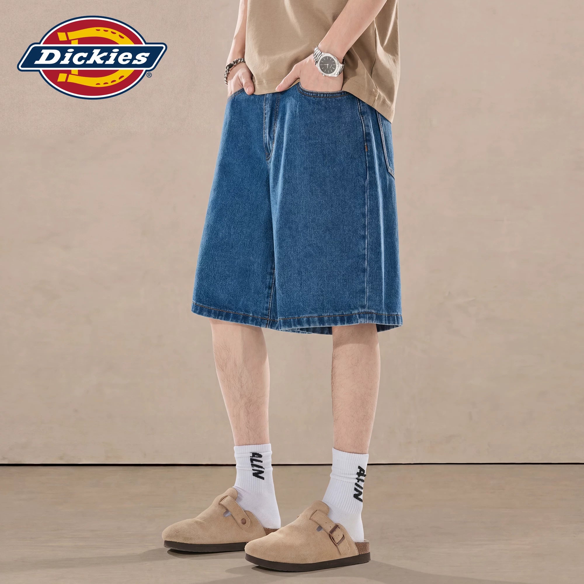 Dickies Emperor Cool Suitable Denim Shorts Men's Summer American Trendy Brand Loose Cotton Washed Straight Leg Pants M