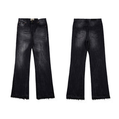 High version Gallery Depot new basic washed micro flared blue patchwork jeans versatile pants