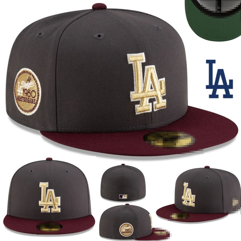 Big Four American League sports teams cross-border embroidered baseball cap size cap flat brimmed cap Dodger Yankees baseball cap (32)