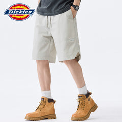 Dickies Cool Suitable Drawstring Design Casual Shorts for Men Summer Loose Thin Straight Leg Trendy Brand Pentagram Pants Y