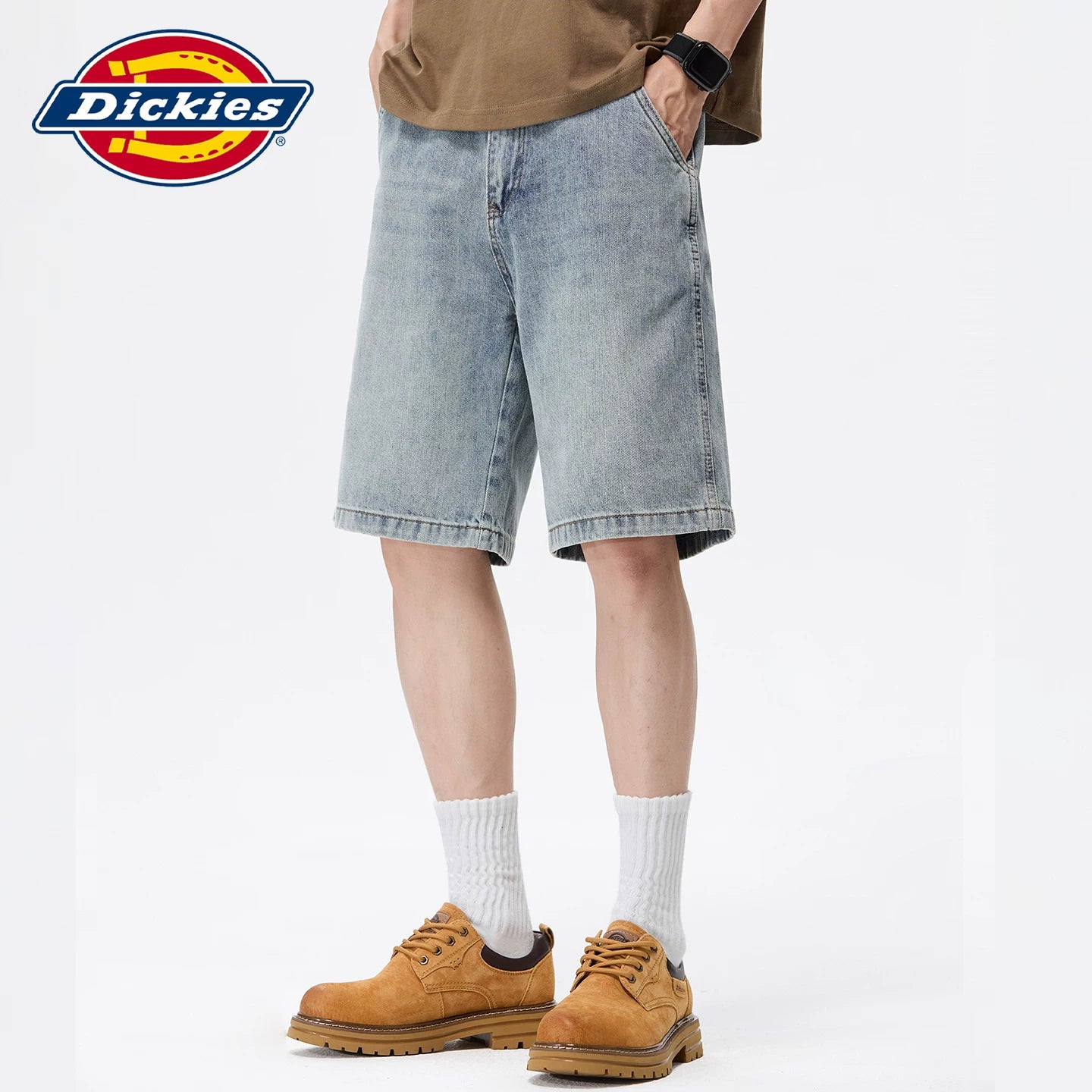 Dickies Emperor Cool Suitable American Retro Cowboy Shorts for Men in Summer, Loose Water Washed Thin Straight Leg Pants Y