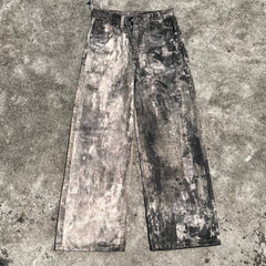 AC style flat replacement 1981F inkjet graffiti vintage loose wide leg casual jeans 3D printing series is the god