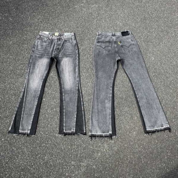 GALLERYDEPT denim bell bottoms washed and distressed patchwork jeans unisex clean fit