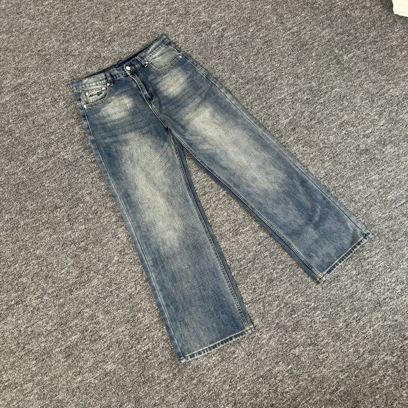 BROKENPLANET destroys planet BP embroidered letters high street American men's and women's denim straight leg casual pants