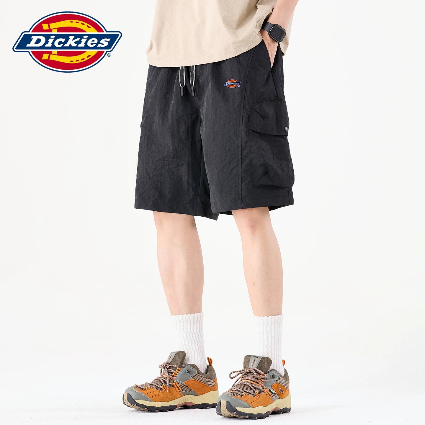 Dickies帝酷适新款直筒五分裤男士夏季宽松薄款抽绳工装休闲短裤Y