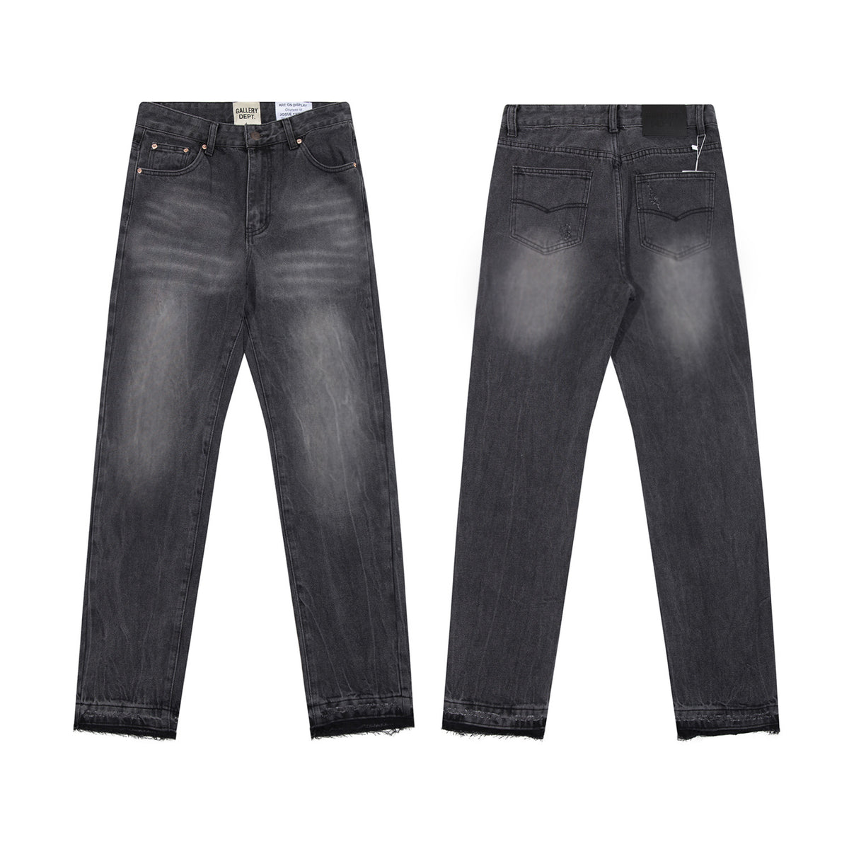 Gallery Depot's new basic style washed small straight leg leg leg tied jeans American high street casual pants