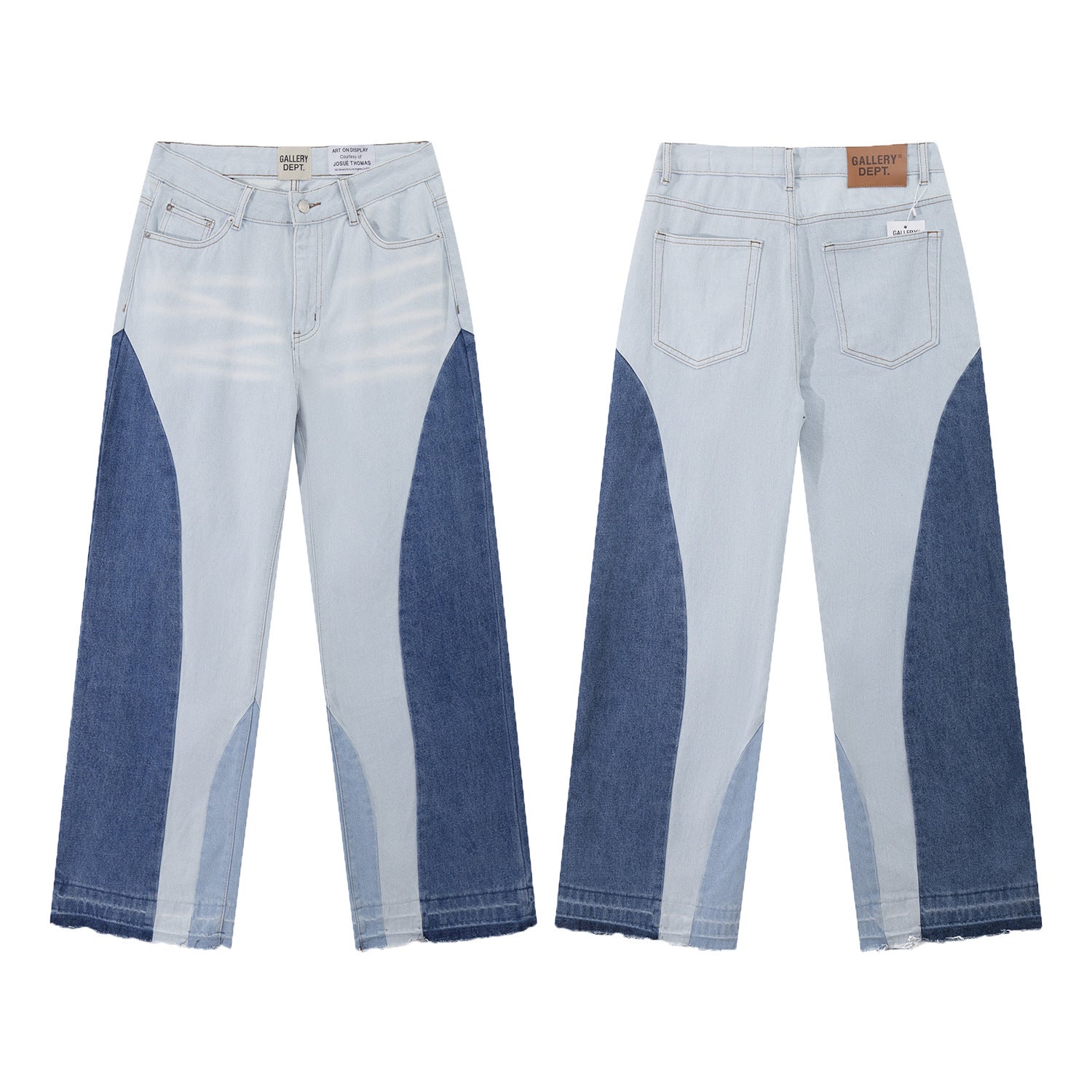 High version Gallery Depot new basic washed micro flared blue patchwork jeans versatile pants