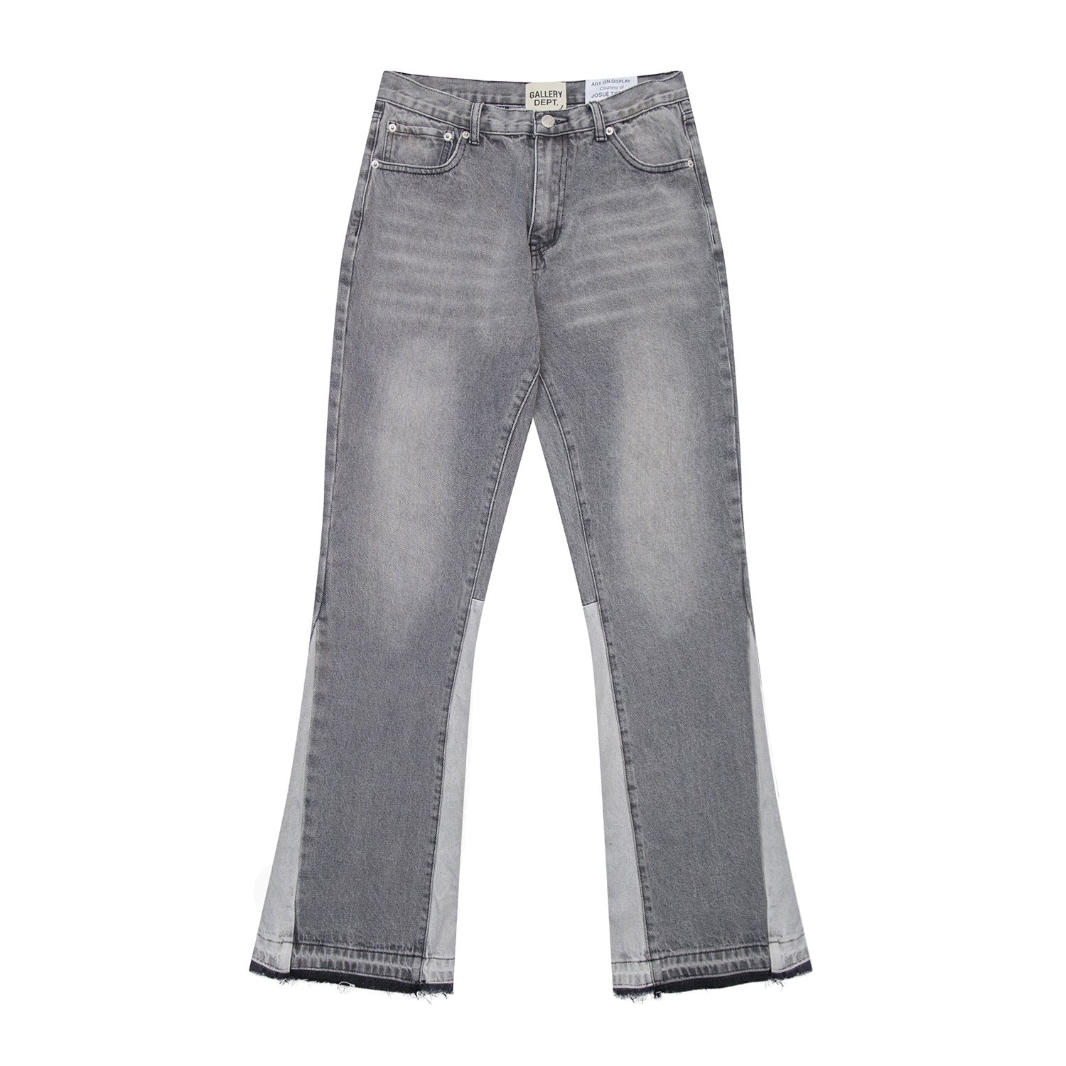 Gallery Depot's new basic style washed micro flared spliced jeans trendy brand men's and women's casual versatile pants